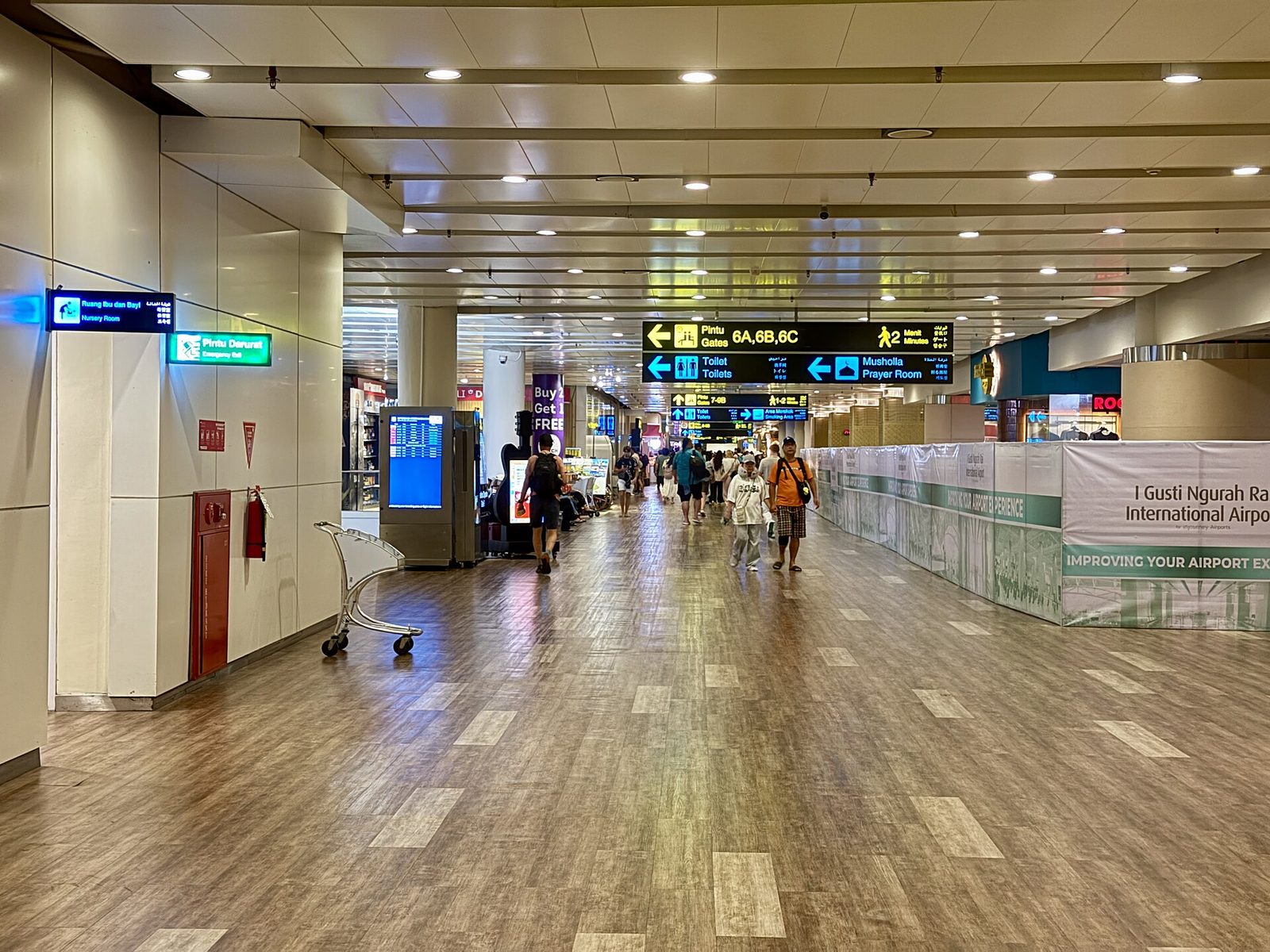 Inside the international terminal at Ngurah Rai Airport in 2026