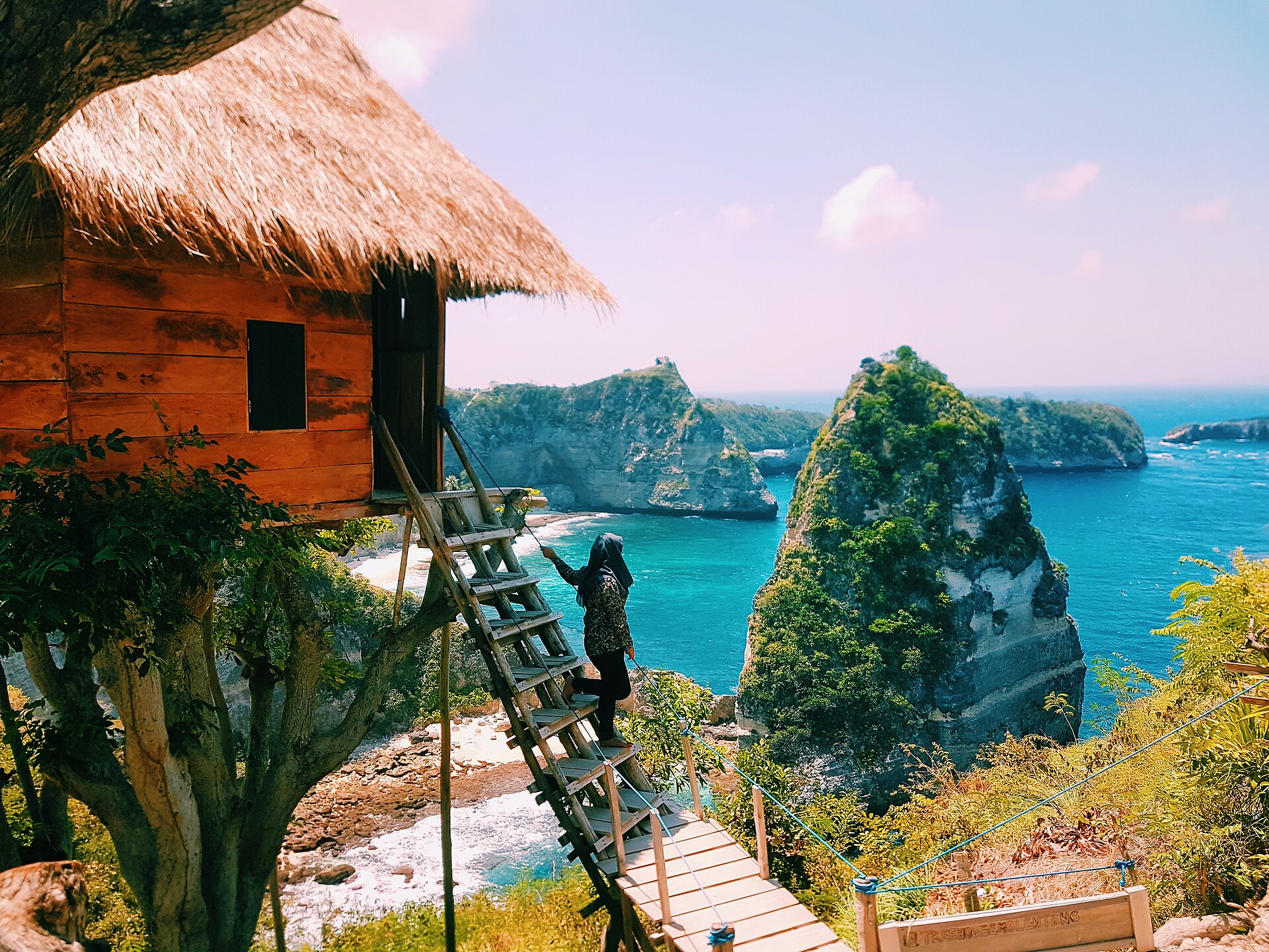 Rumah Pohon tree house above the east Nusa Penida coastline
